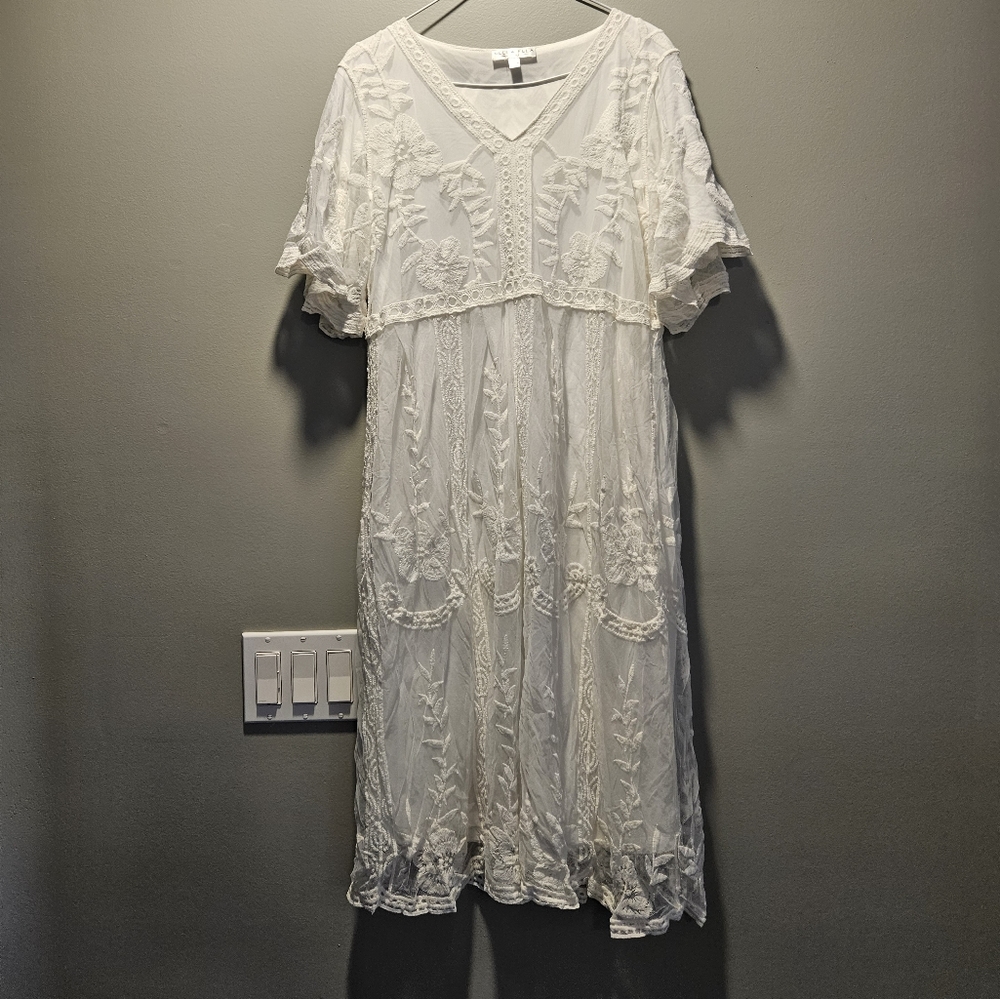 New White Lace Mini Dress